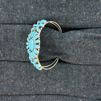 RW Sterling Silver Turquoise Cluster Bracelet