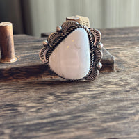 Tia Long White Buffalo AdjustableRing