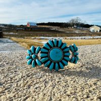 RW Sterling Silver Turquoise Cluster Bracelet
