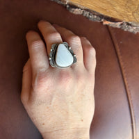 Tia Long White Buffalo AdjustableRing