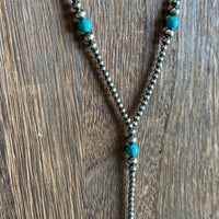 3-6mm Pearl and Turquoise Lariat