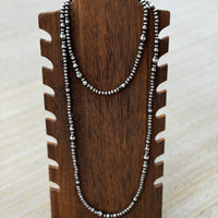 Graduated Sterling Pearl Strand with Barrel Beads