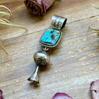 Sterling Silver Blue Dream Turquoise Blossom Pendant – Handmade by Artist Jason Ogg