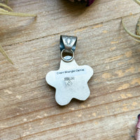 Sterling Silver Neon Green Wrangler Dahlia Star Pendant – Handmade by Artist Shay Pfeiffer