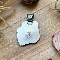 Sterling Silver Autumn Spiny Oyster Buffalo Pendant – Handmade by Artist Shay Pfeiffer