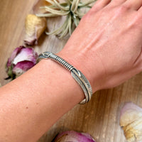 Sterling Silver Hudson Feather Cuff – Fits 7.5” Wrist – Handmade by Artist Jason Ogg