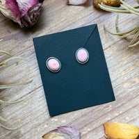 Sterling Silver Pink Conch Stud Earrings – Handmade by Artist Jason Ogg