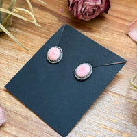 Sterling Silver Pink Conch Stud Earrings – Handmade by Artist Jason Ogg