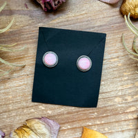 Sterling Silver Pink Conch Stud Earrings – Handmade by Artist Jason Ogg