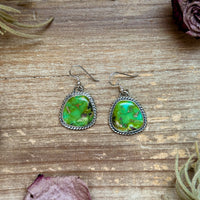 Sterling Silver Sonoran Turquoise Dangle Earrings – Handmade by Artist Jason Ogg