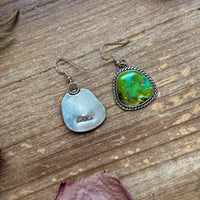 Sterling Silver Sonoran Turquoise Dangle Earrings – Handmade by Artist Jason Ogg