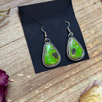 Sterling Silver Sonoran Turquoise Dangle Earrings – Handmade by Artist Jason Ogg