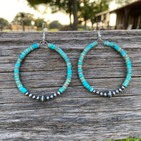 Sterling Silver Pearls Hoop Earrings