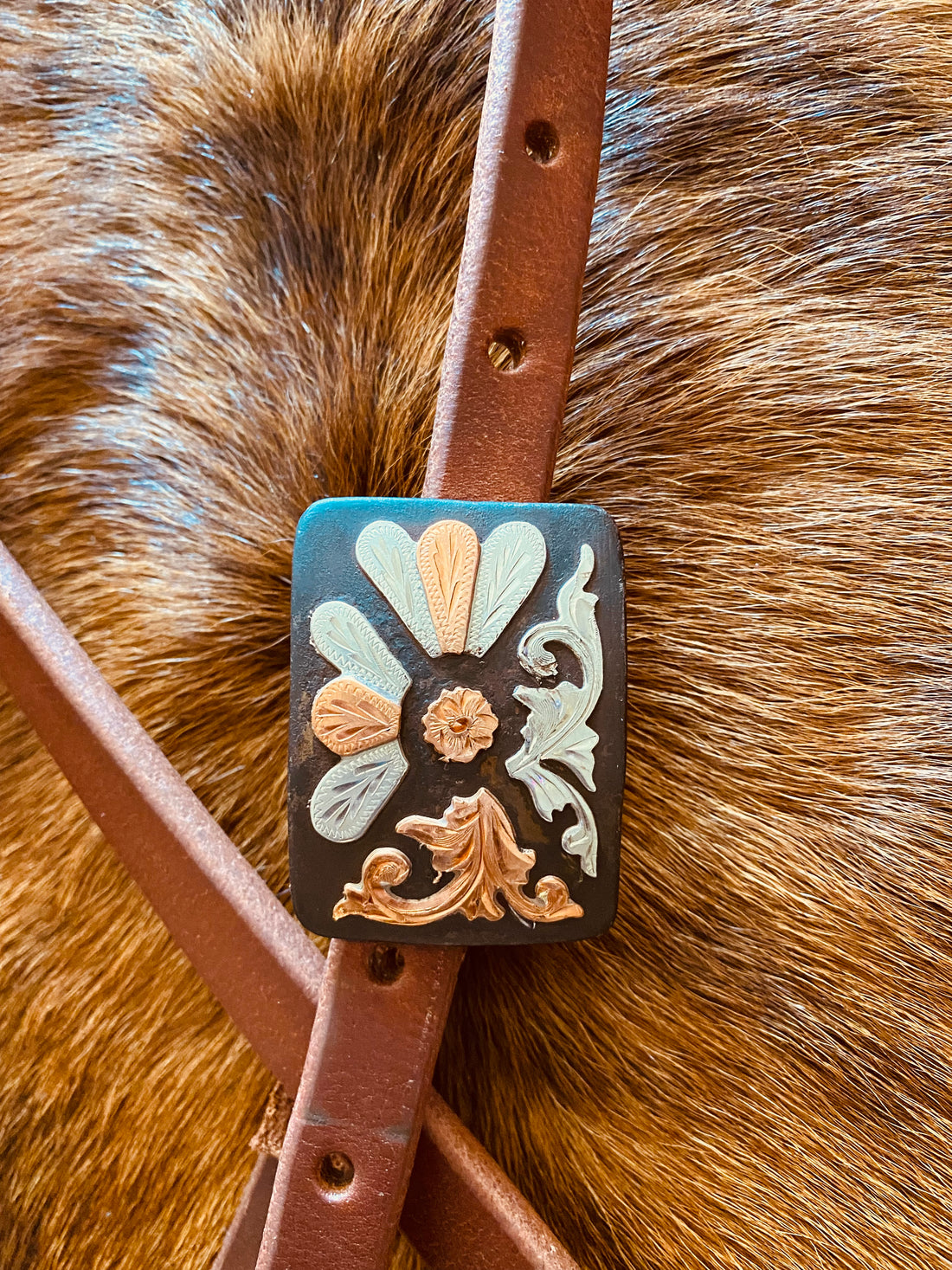 Harness Leather Slide Ear w/Handmade Buckle