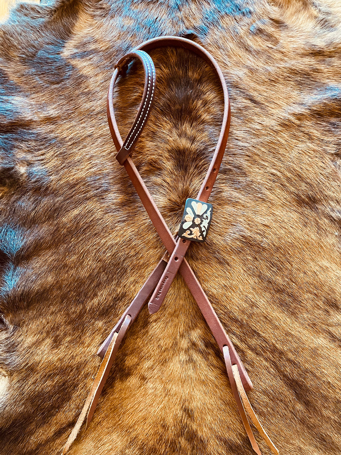 Harness Leather Slide Ear w/Handmade Buckle