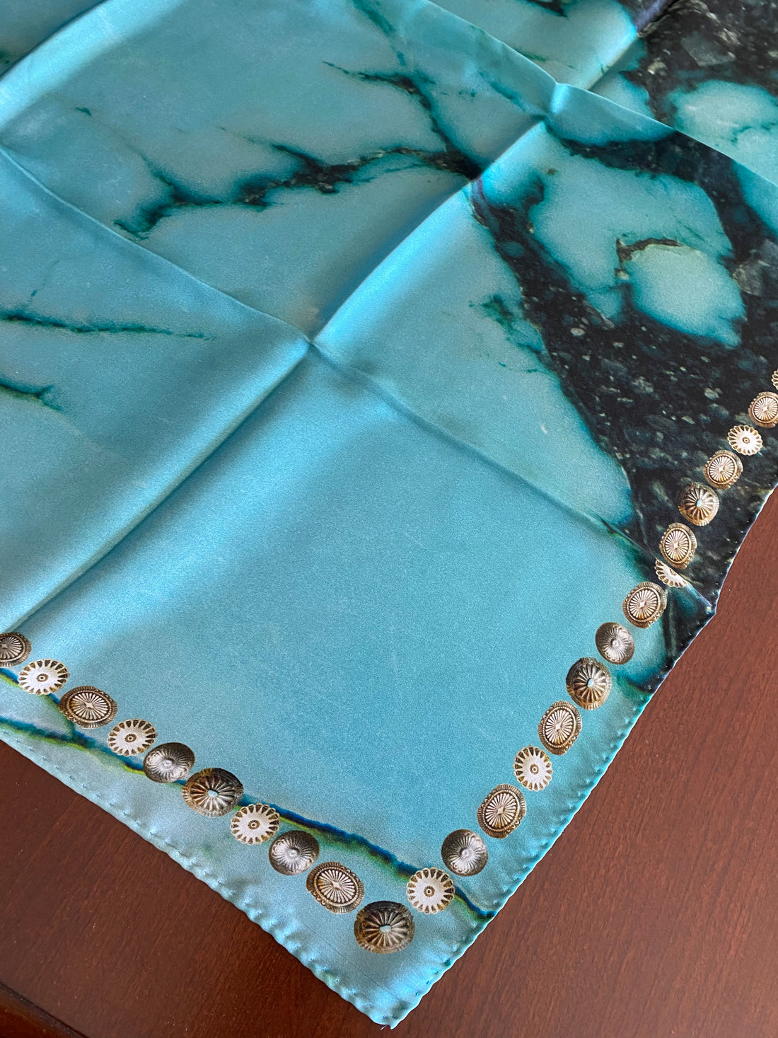 Kingman Turquoise Silk Wild Rag