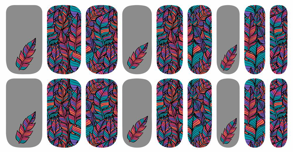 Feather Frenzy Nail Strips