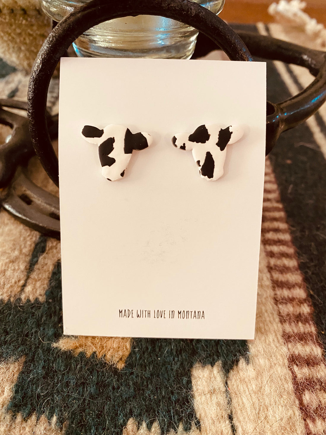 Colorful Cow Head Earrings