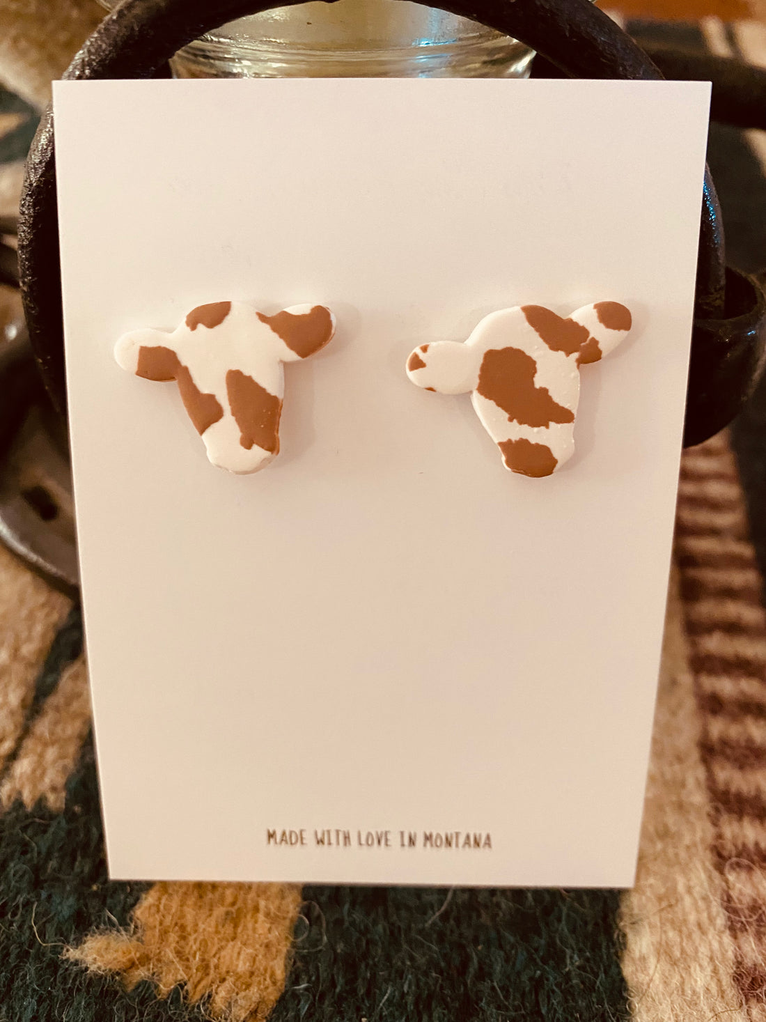Colorful Cow Head Earrings