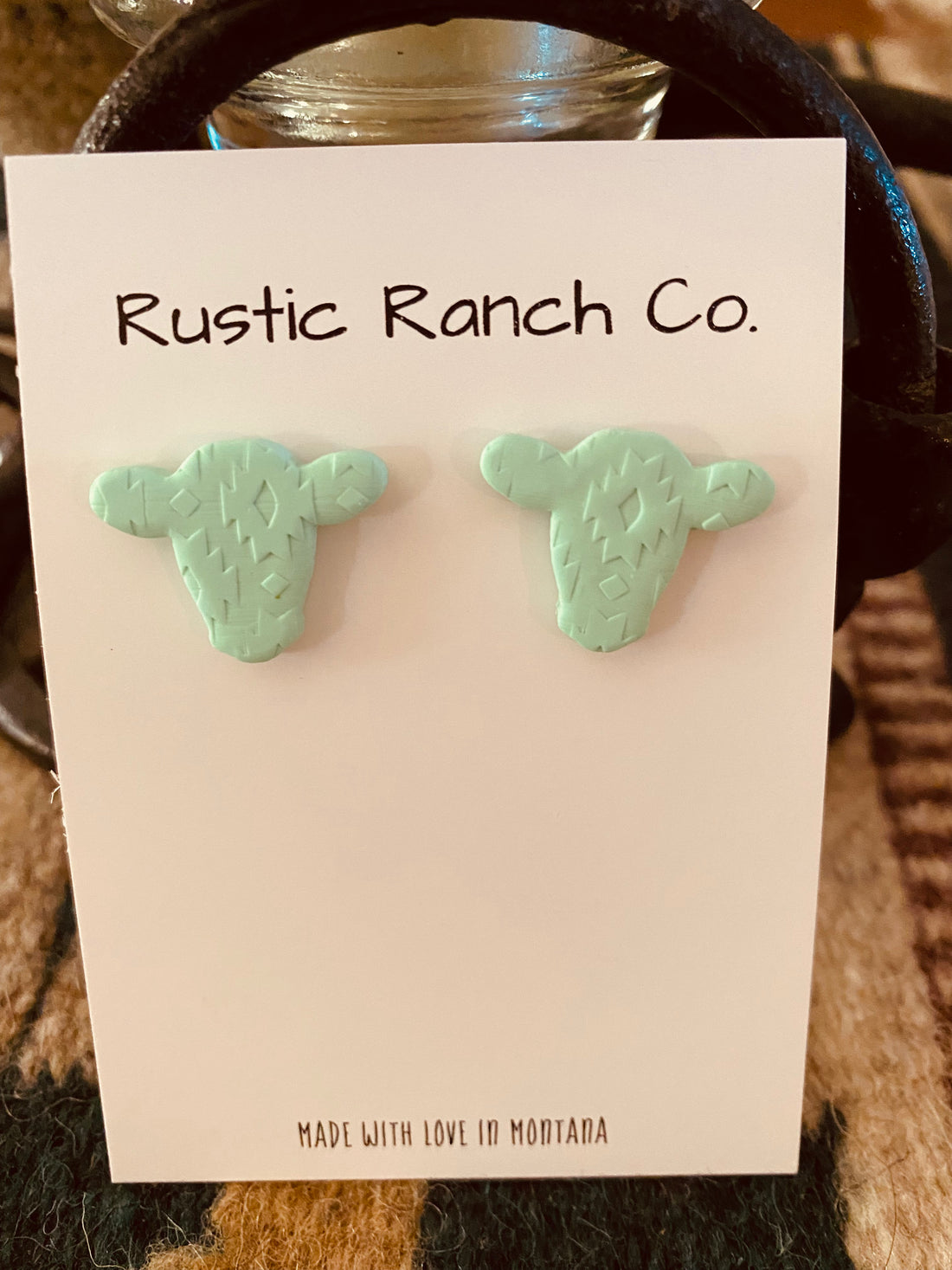 Colorful Cow Head Earrings