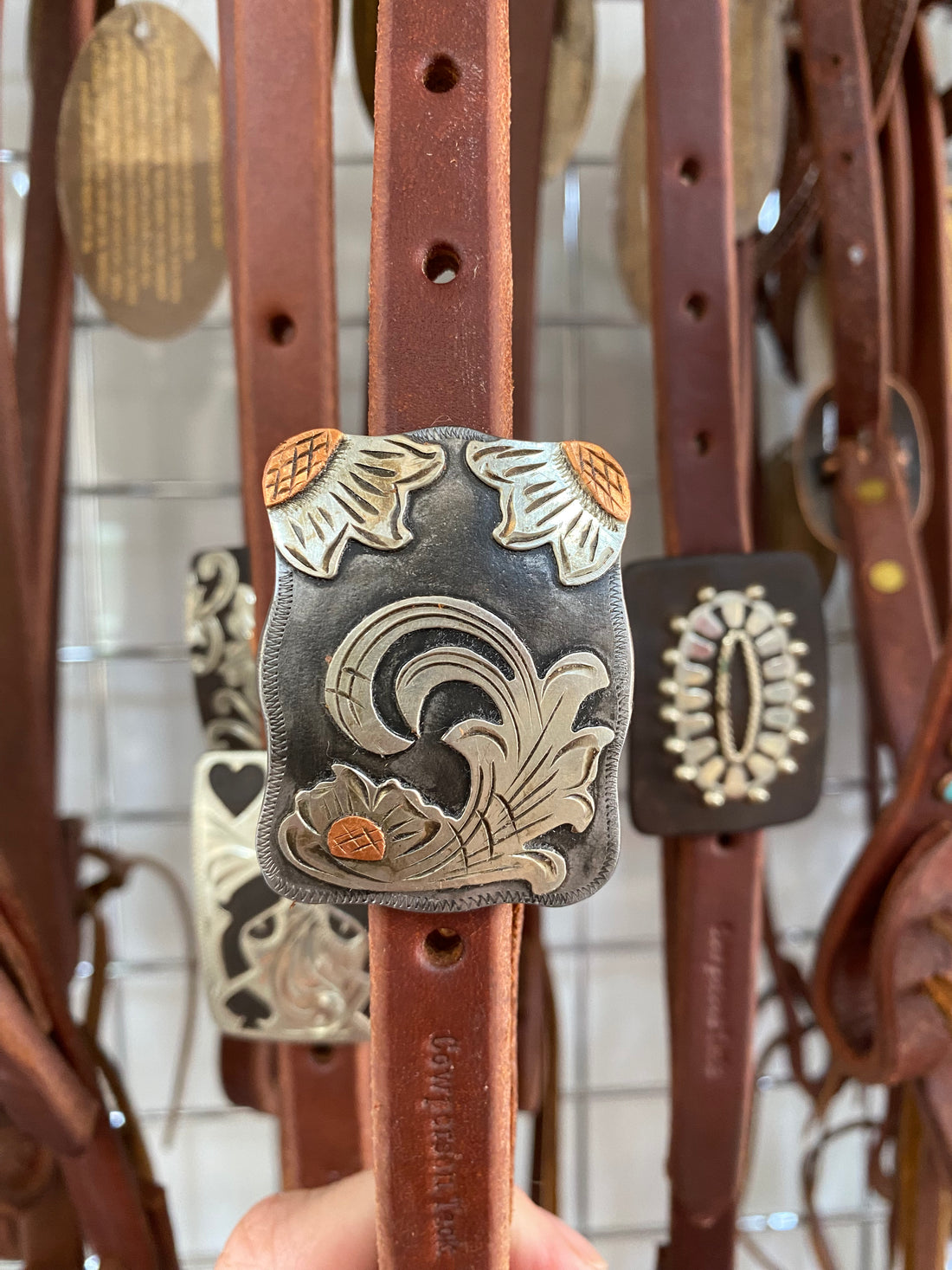 Harness Leather Slide Ear w/Handmade Buckle