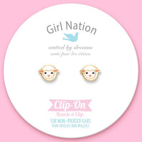 CLIP ON Cutie Earrings- Lovely Lamb