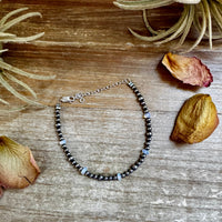White Opal & Sterling Silver Pearl Bracelet