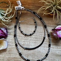 Black Onyx & Sterling Silver Pearl Bracelet – 5mm