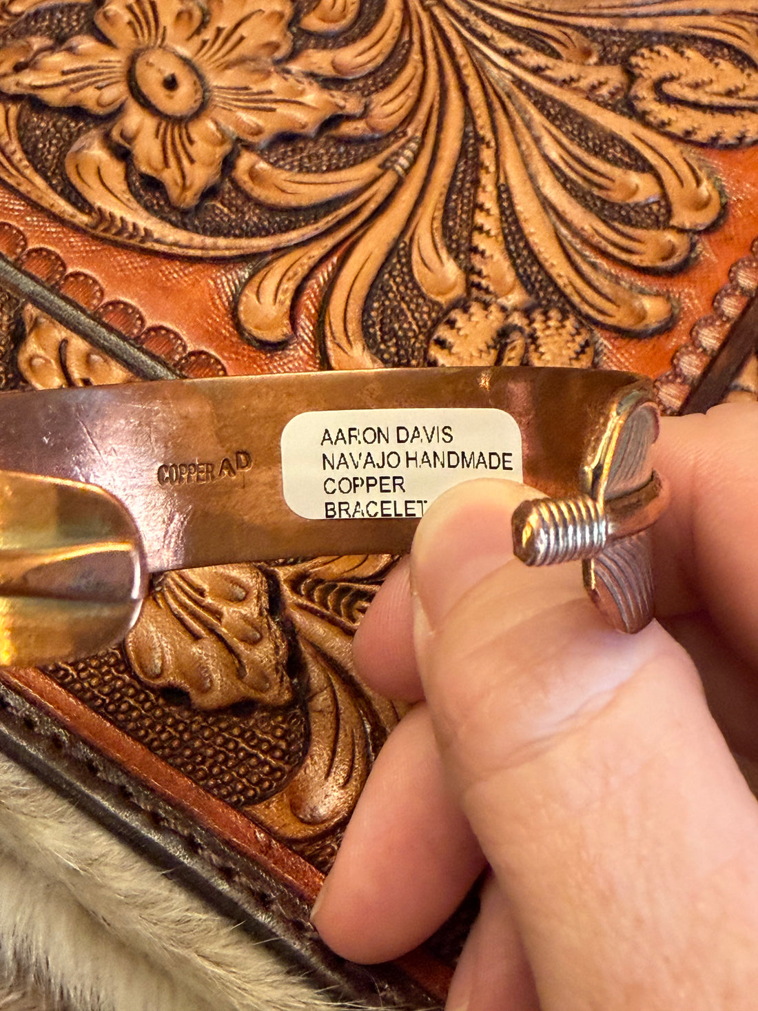Aaron Davis Copper Feather Bracelet