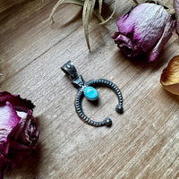 Naja Pendant with Golden Hill Turquoise – Option 2 – Sterling Silver – Native Made by KB – Fits 8mm