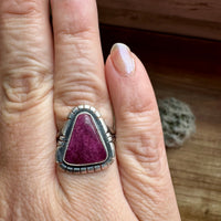 Ring - Size 7 1/2 -Red Spiny & Sterling Silver