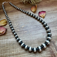 20 1/2 inch 8 to 14 mm Sterling Silver Pearls Necklace
