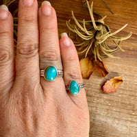 Kingman Turquoise Ring – Sterling Silver – Wedding Band Style - pick your size