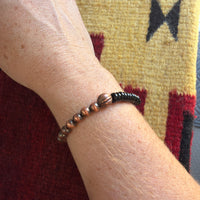 Copper and Onyx Stretchy Bracelet