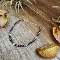 White Opal & Sterling Silver Pearl Bracelet