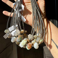 Peruvian Opal choker and Sterling Silver Pearls