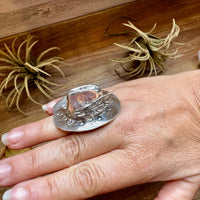 Adjustable Cowboy Hat Ring – Kingman Turquoise, Navajo Handmade by Robby Manuelito