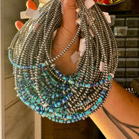Lapis & Turquoise Heishi Choker – 14" Sterling Silver Beads
