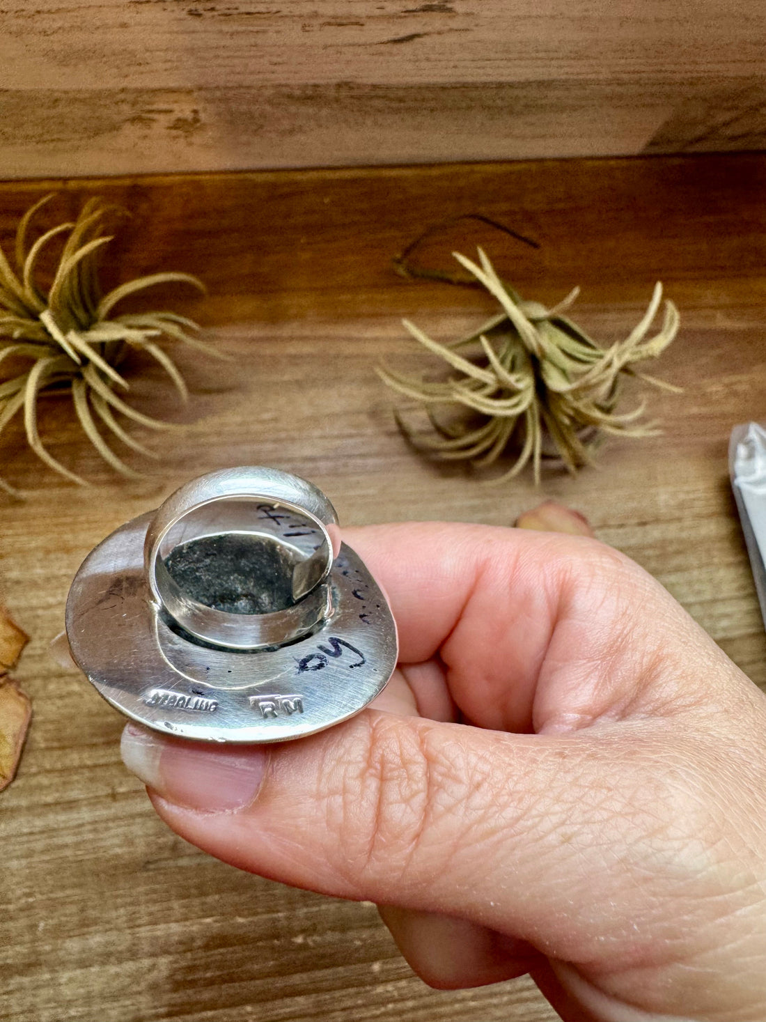 Adjustable Cowboy Hat Ring – Kingman Turquoise, Navajo Handmade by Robby Manuelito