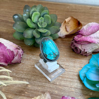 MJ Turquoise Ring – Sterling Silver Adjustable Band