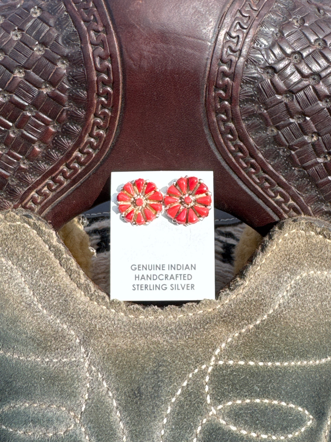 Red Spiny Cluster Studs