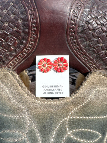 Red Spiny Cluster Studs