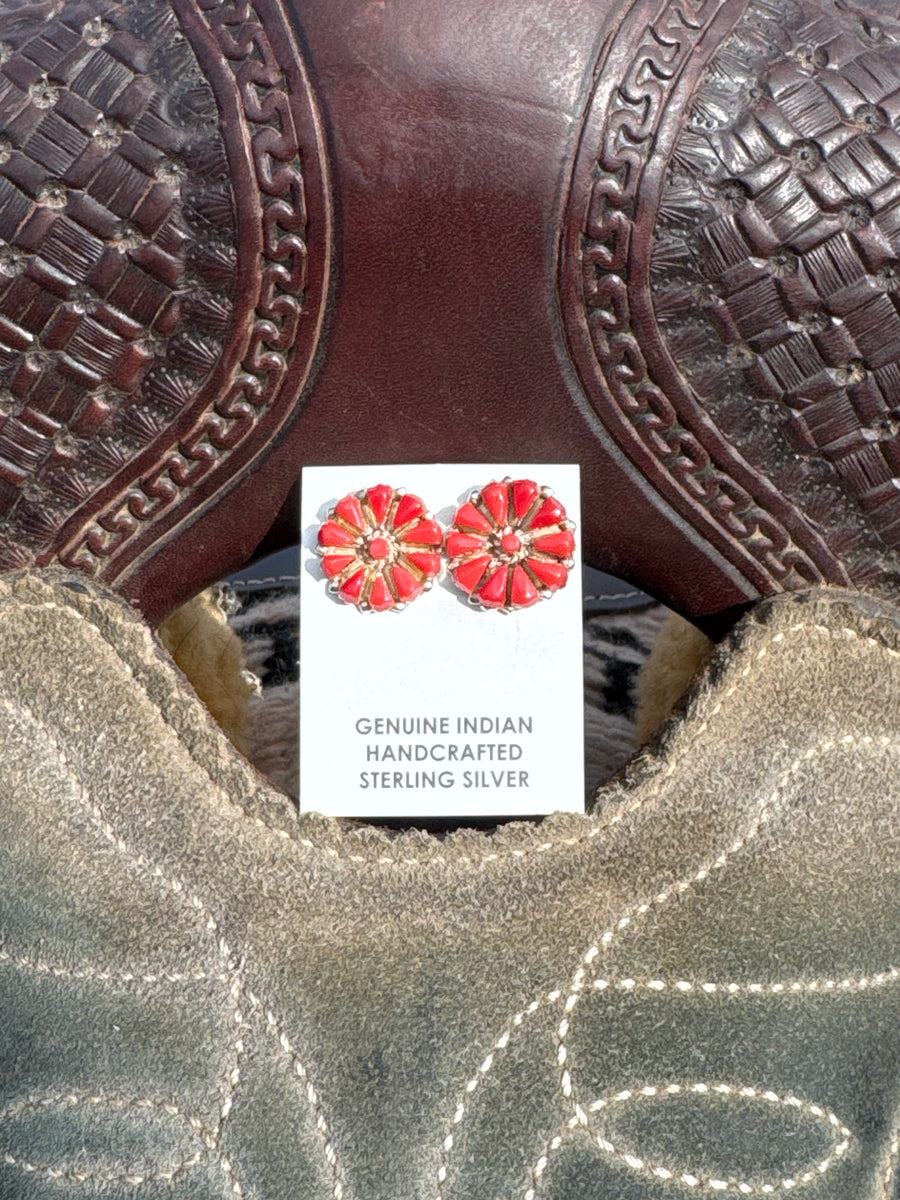 Red Spiny Cluster Studs
