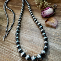 NFR Collection Necklace – Graduated Sterling Silver Pearls 6mm to 16mm 51”