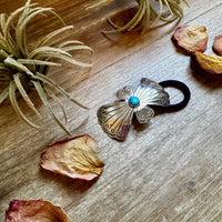 Sterling Silver Hair Tie with Kingman Turquoise