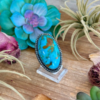 MJ Massive Turquoise Ring – Sterling Silver Adjustable Band