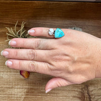 Multi Stone Ring - Size 5 - Kingman turquoise, Wild horse and sterling silver