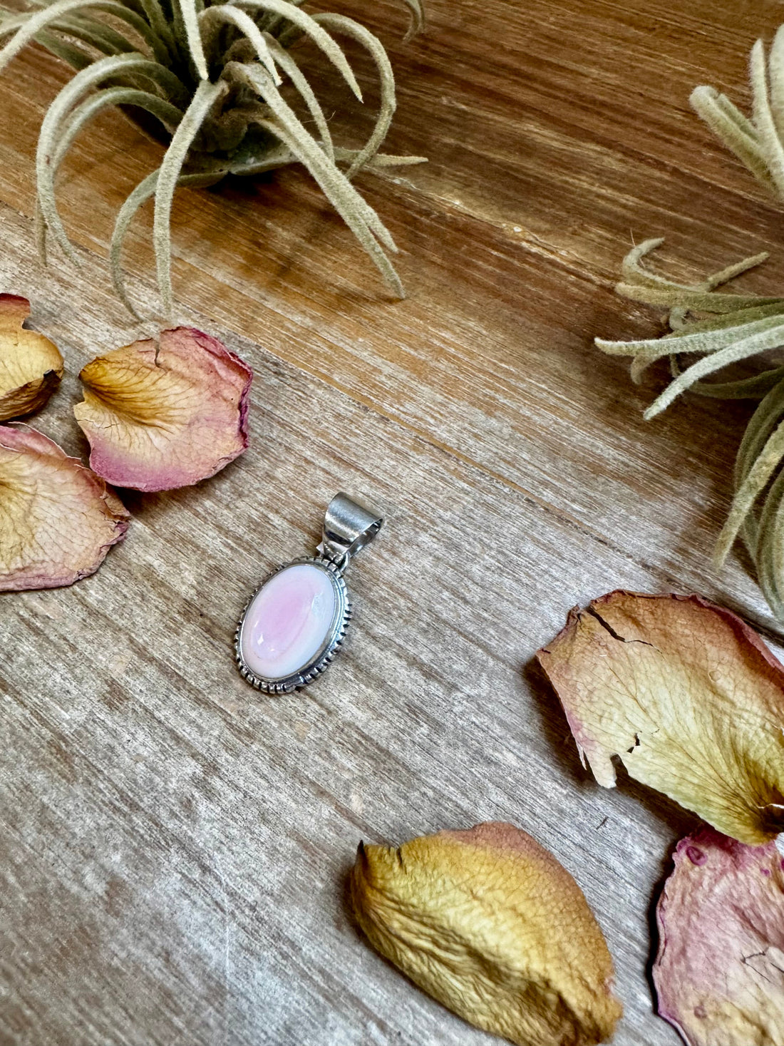 Simple Pink Conch Pendant – Sterling Silver, Made in USA