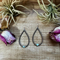Golden Hill Turquoise Teardrop Earrings – Sterling Silver