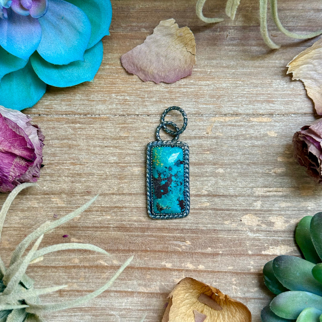 Turquoise Pendant – Sterling Silver (Fits 6mm Pearls)